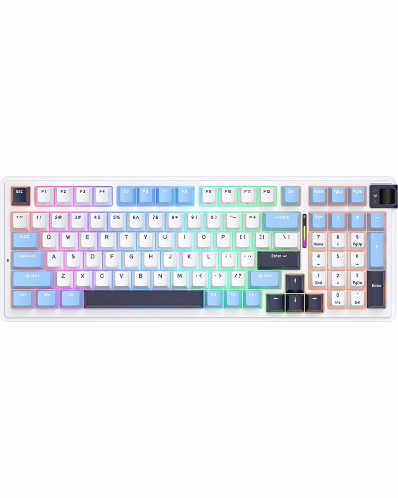 Бездротова клавіатура KZZI K98 UA/ENG (Rainbow Switch) Polar White (6935280824999)